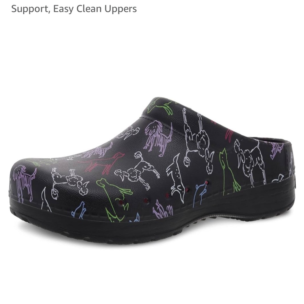 Dansko Women's Kane Slip-On Mule Clog - 39- dogs print. Worn twice